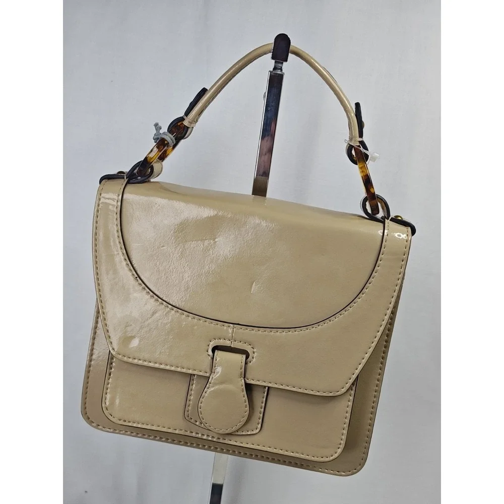 HOBO Lady Leather Handbag Almond Beige NWT Top Handle Crossbody Shoulder Bag New